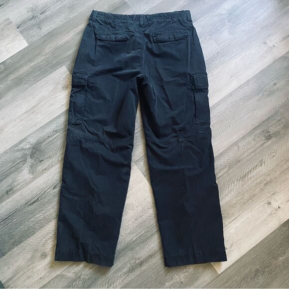 GAP Cargo Pants Large Black Work Zipper Pockets Mesh Lined - Picture 5 of 11